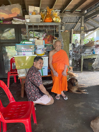A monk and his student.