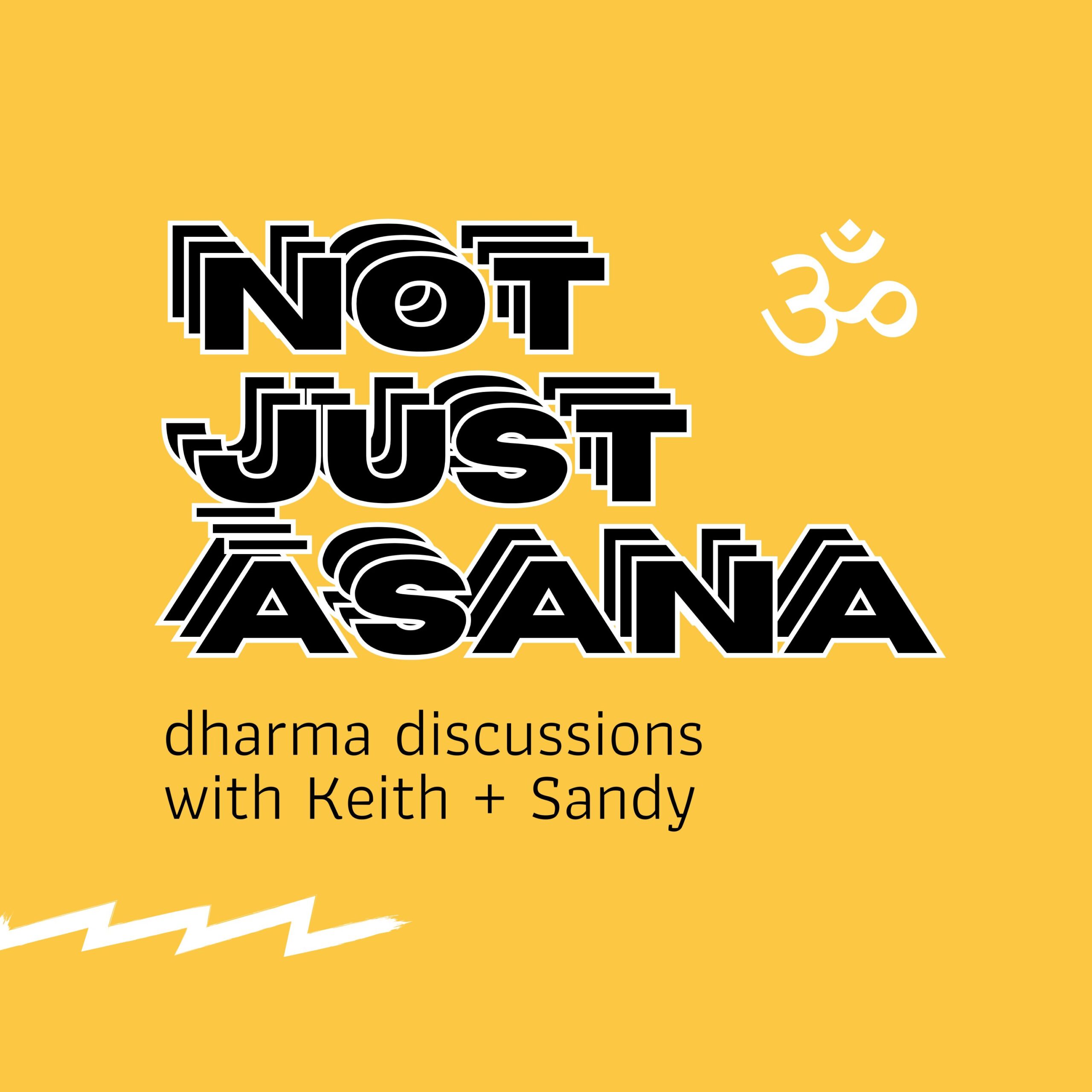 Not Just Asana podcast tile announcing new podcast. Yellow background with black writing.